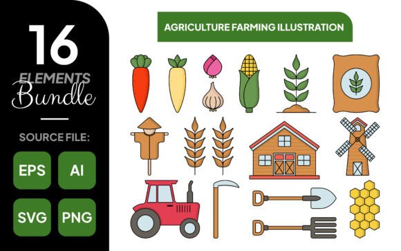 Agriculture Farming Illustration Bundle
