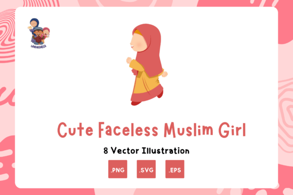 Cute Faceless Hijab Girl Character Set: A Versatile Tool for Modern Designers