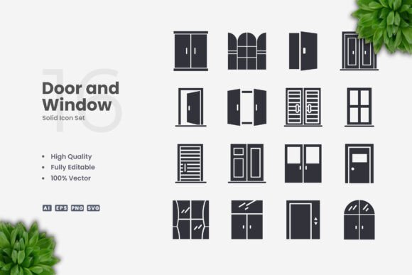 Door and Window Solid Icons: A Strategic Design Tool for Modern Communication
