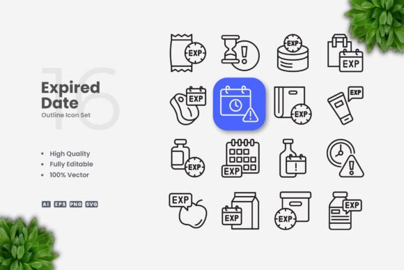 Expired Date Icons for Modern Design Needs