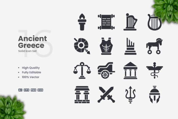 Exploring the Versatility of Ancient Greece Solid Icons in Modern Design