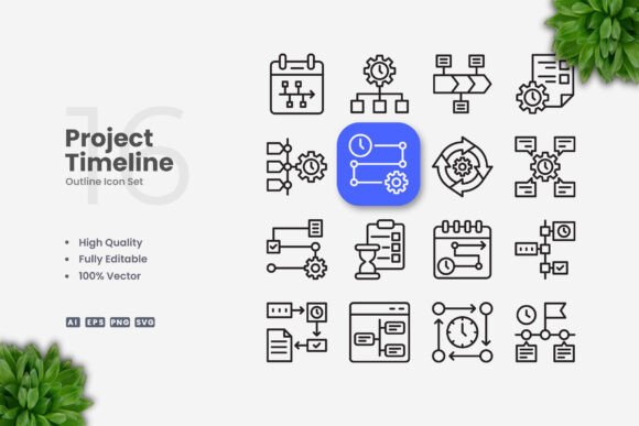 Project Timeline Icons for Clear Communication