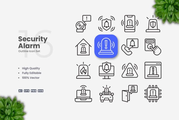 Security Alarm Icons: Modern, Clean, and Versatile