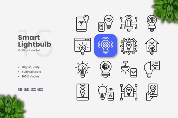 Smart Lightbulb Icons for Modern Design Needs