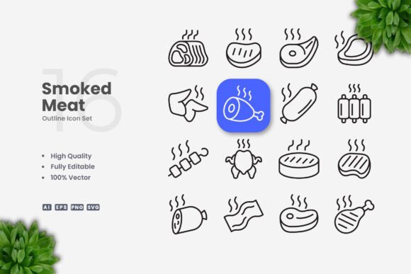 Smoked Meat Icons: A Versatile Design Solution for Modern Projects