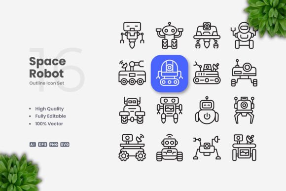 Space Robot Icons: A Versatile Design Solution for Modern Projects
