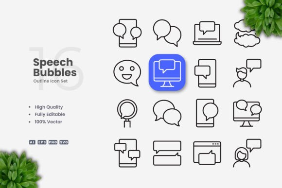 Speech Bubbles Icons and Simple and Clean Icon Design