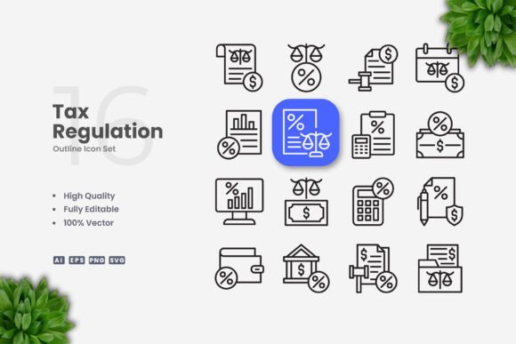 Tax Regulation Icons: A Professional Resource for Clear Visual Communication