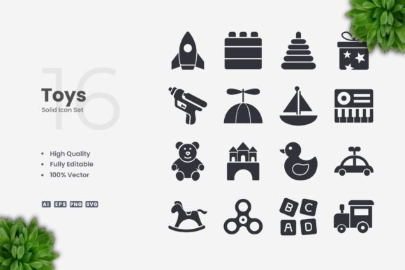 Toys Solid Icons: A Modern Solution for Clean and Versatile Design