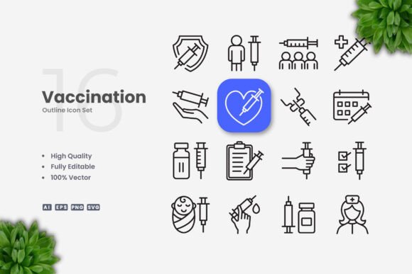 Vaccination Icons: A Simple and Clean Design for Every Project