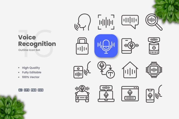 Voice Recognition Icons: Enhancing User Experience with Simple and Clean Design