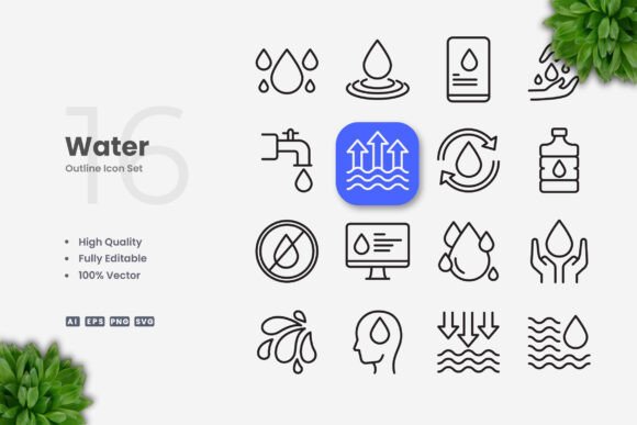 Water Icons: Simple, Clean, and Versatile