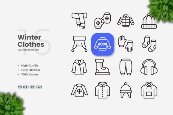 Winter Clothes Icons: A Versatile Design Tool for Every Project