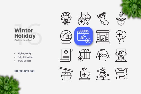 Winter Holiday Icons: A Modern Design Solution for Every Creative Need